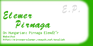 elemer pirnaga business card